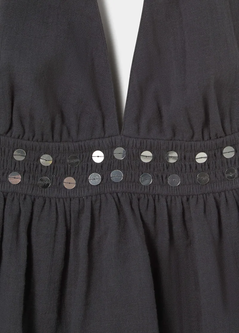 Strap top with mirror detail