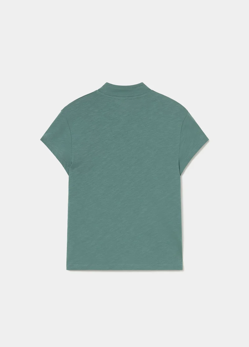 Oriental button-up T-shirt