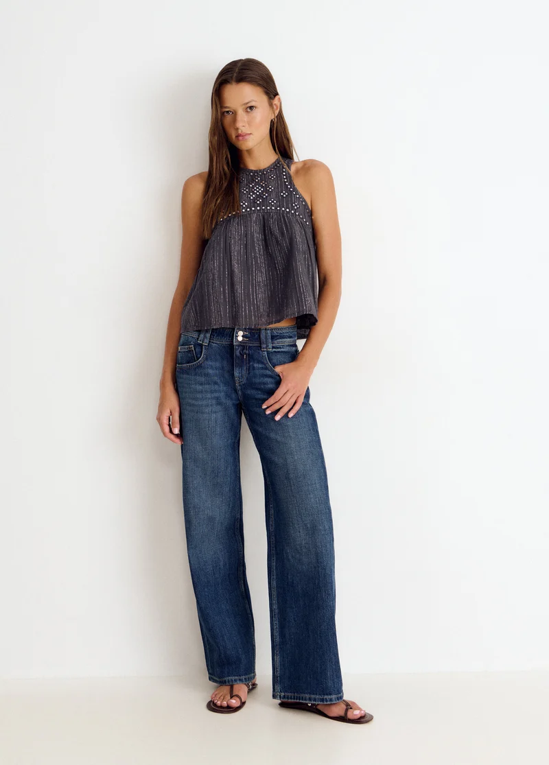 Halter top with mirror details