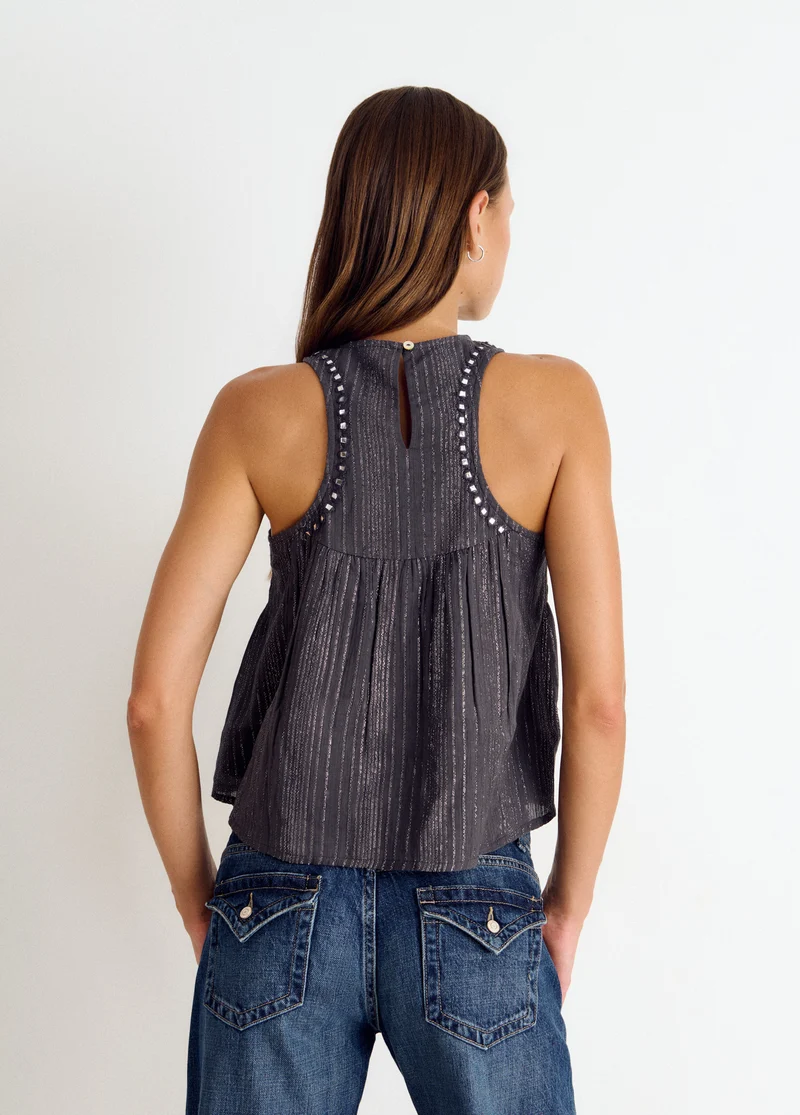 Halter top with mirror details