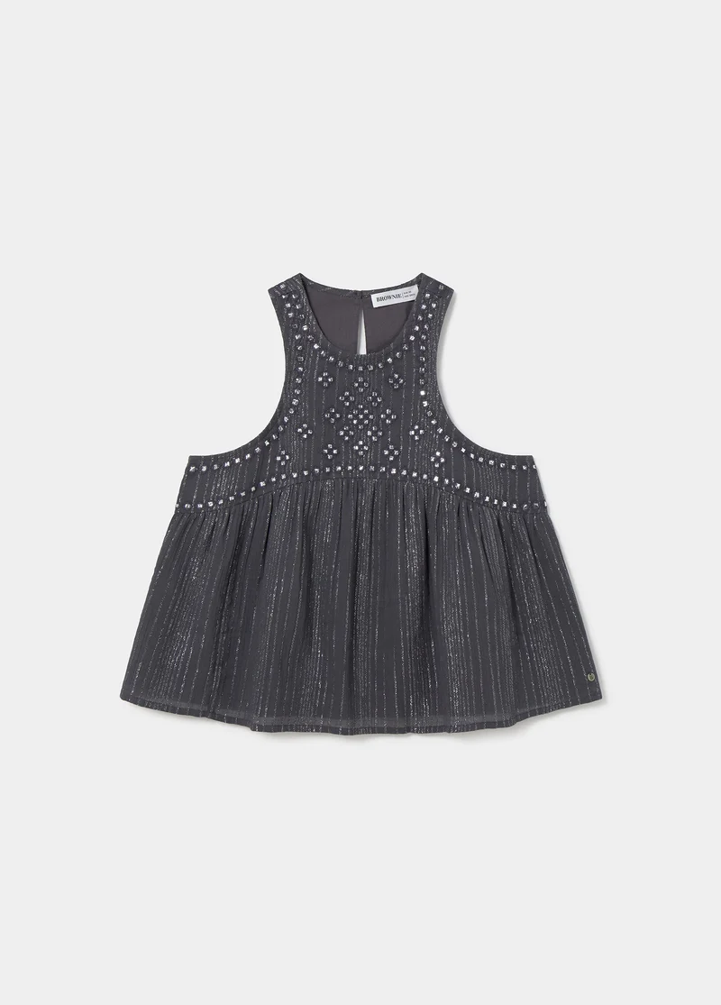 Halter top with mirror details