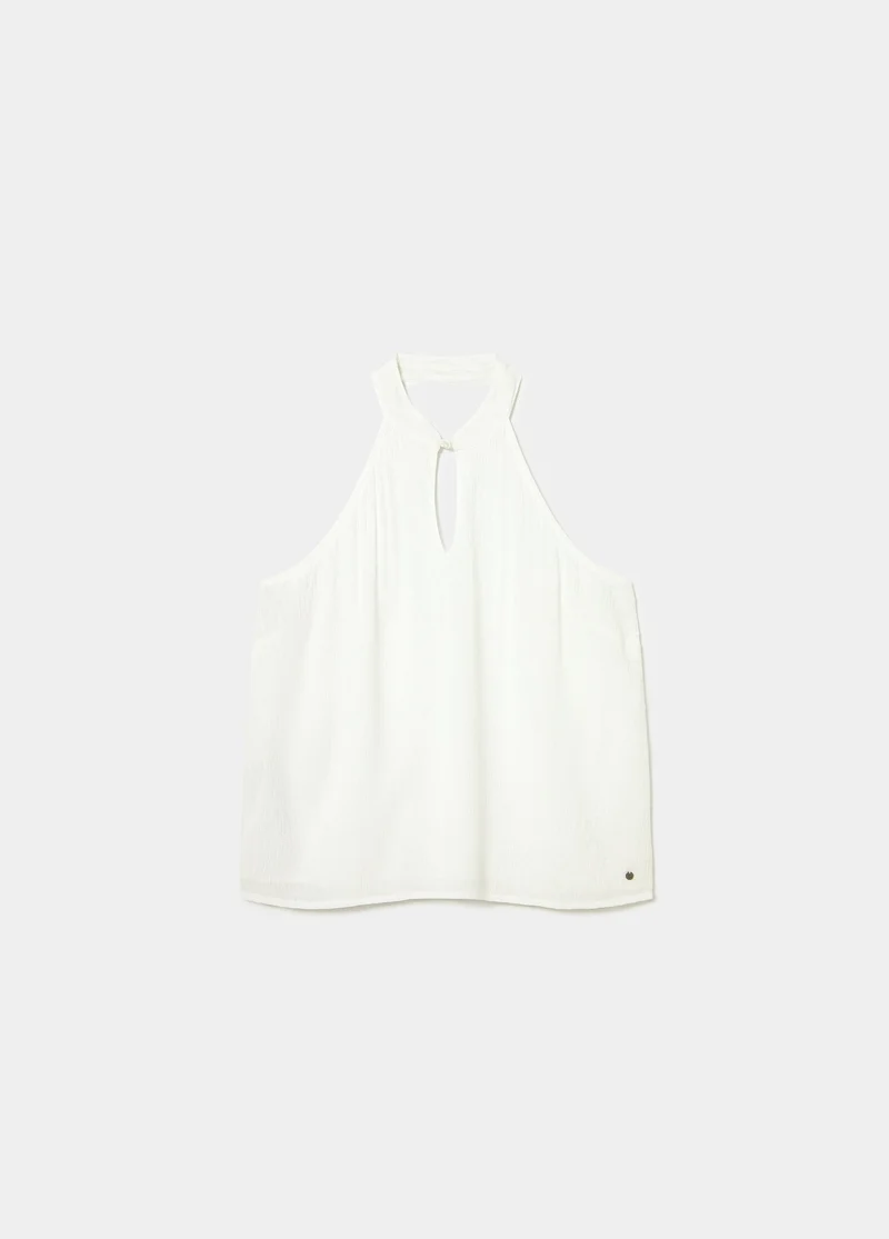 Halter top with open back