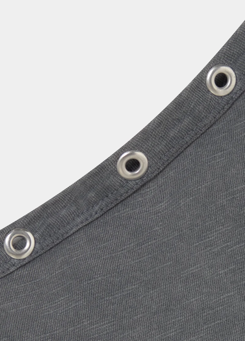 Asymmetric eyelets t-shirt