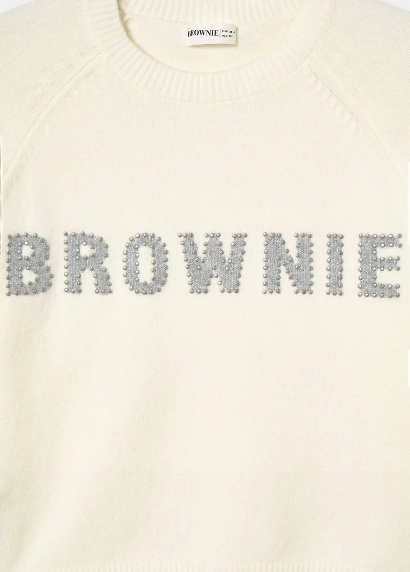 Brownie intarsia sweater