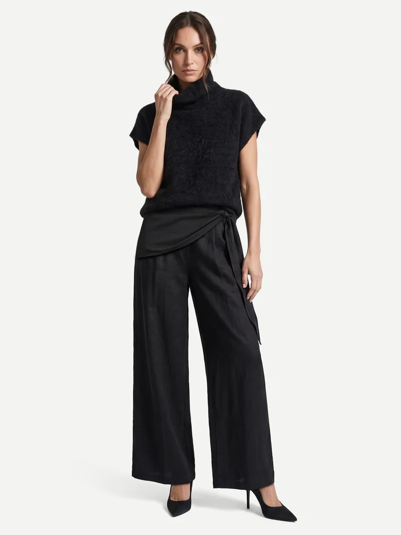 FENJA Strickbluse - Schwarz
