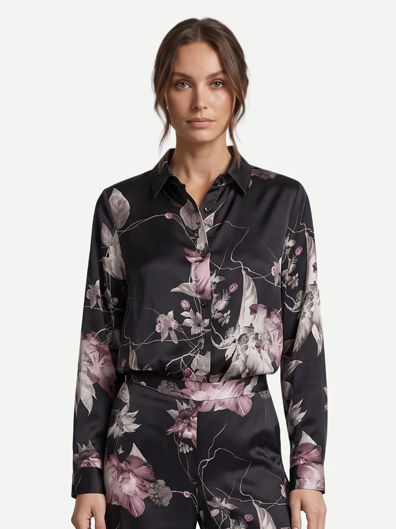 FLEUR Bluse - Schwarz mix