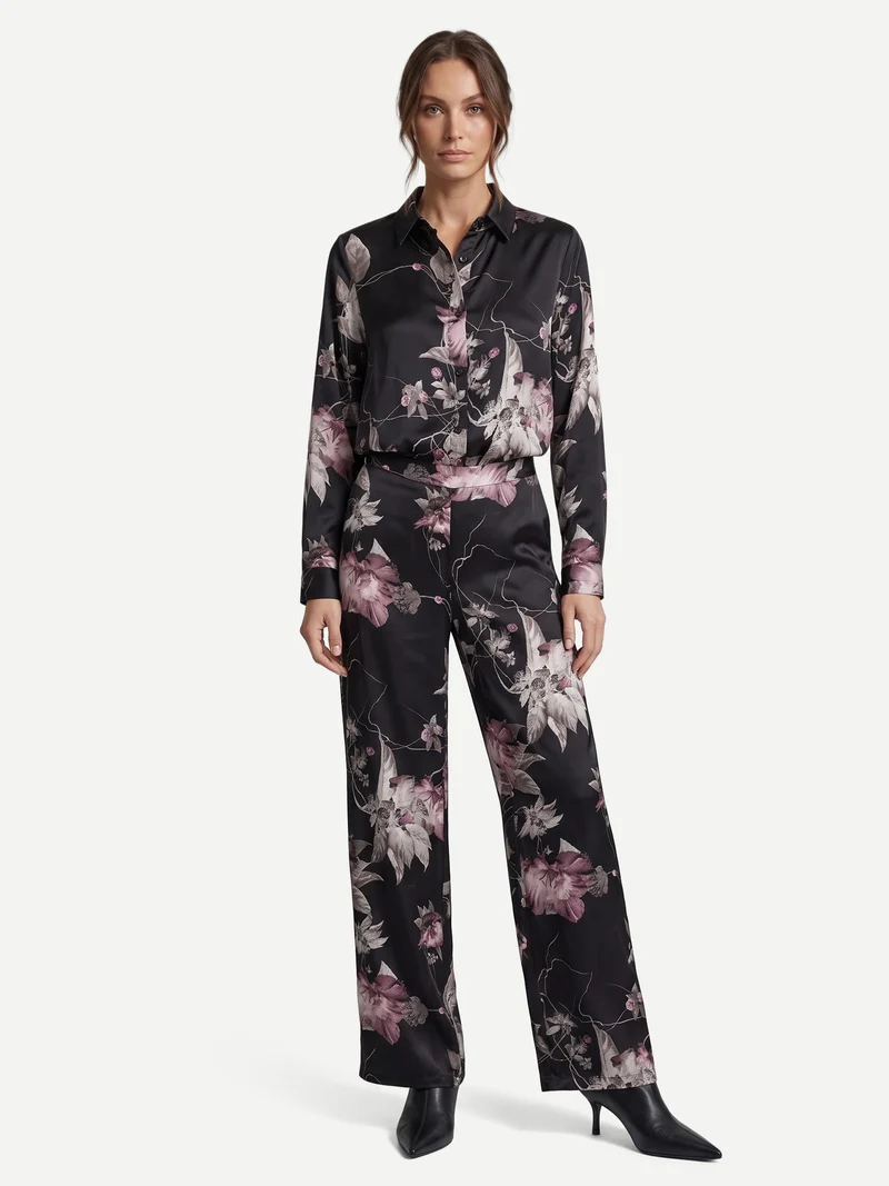 FLEUR Bluse - Schwarz mix