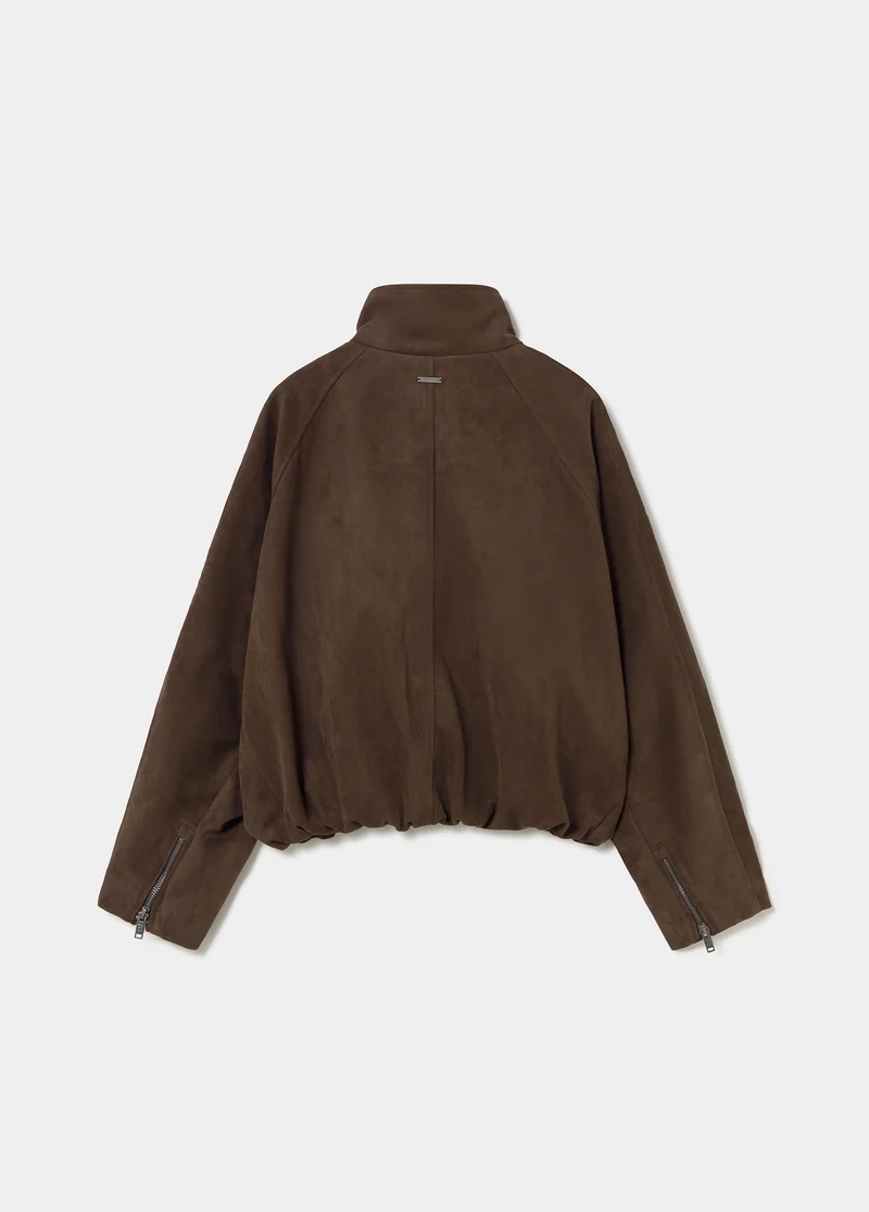 Suede-effect puffer jacket
