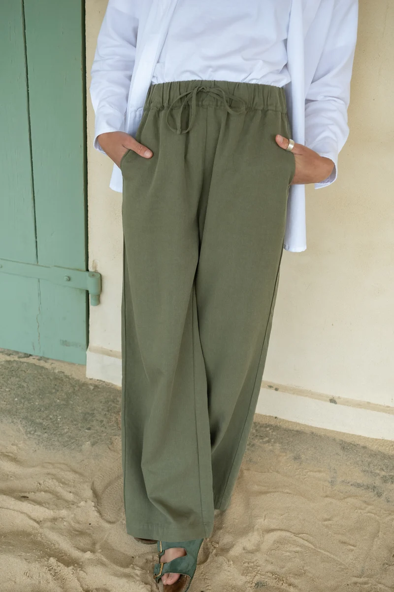 Leinen-Mix Longpants Alba Olive