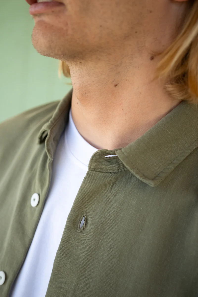 Leinen-Mix Hemd Faro Olive
