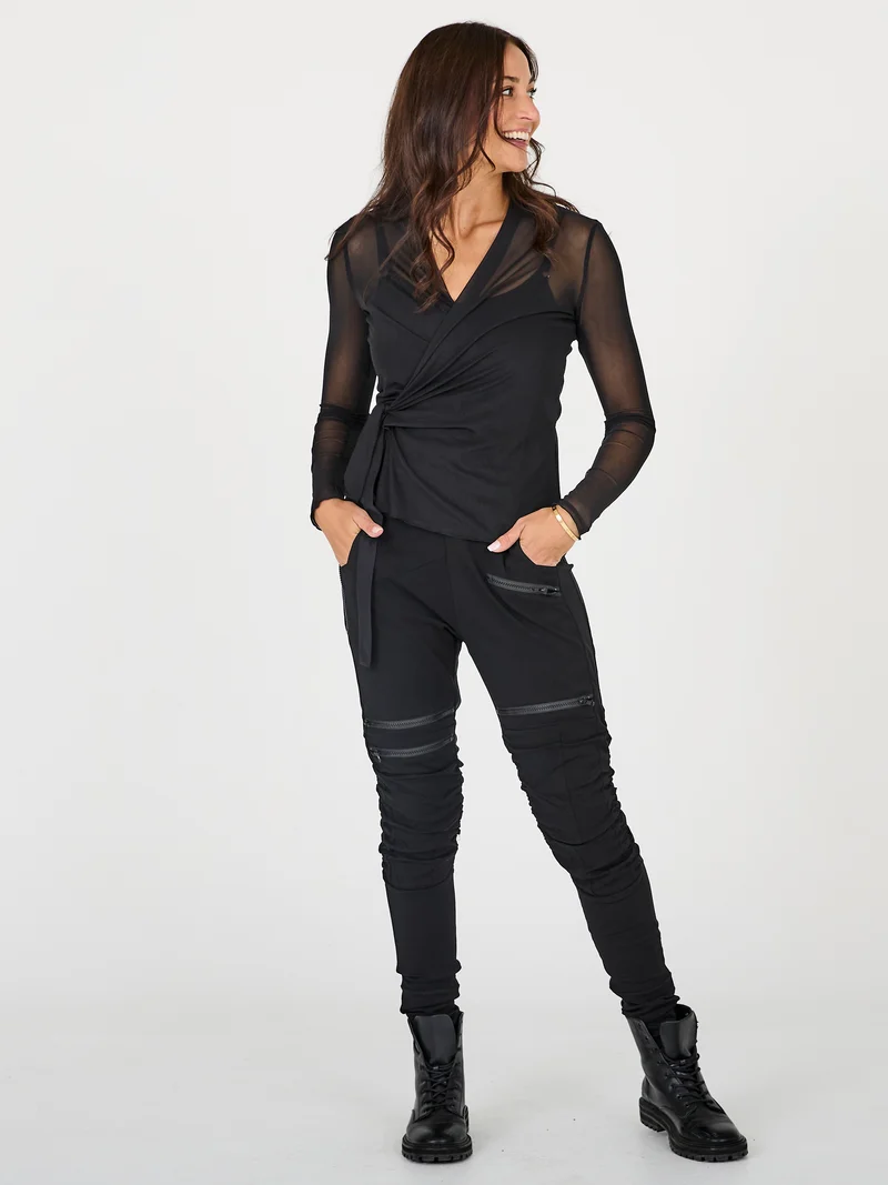 AGNA Wickelbluse - Solid black