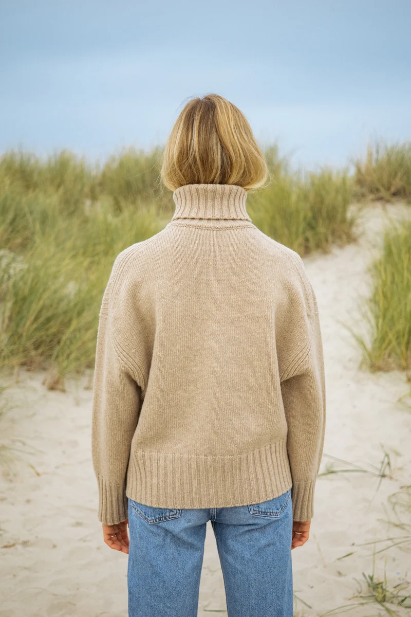 Wollstrick Rollkragenpullover Koli Sand