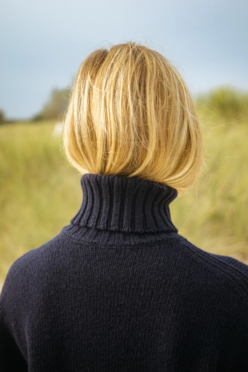 Wollstrick Rollkragenpullover Koli Dunkelblau