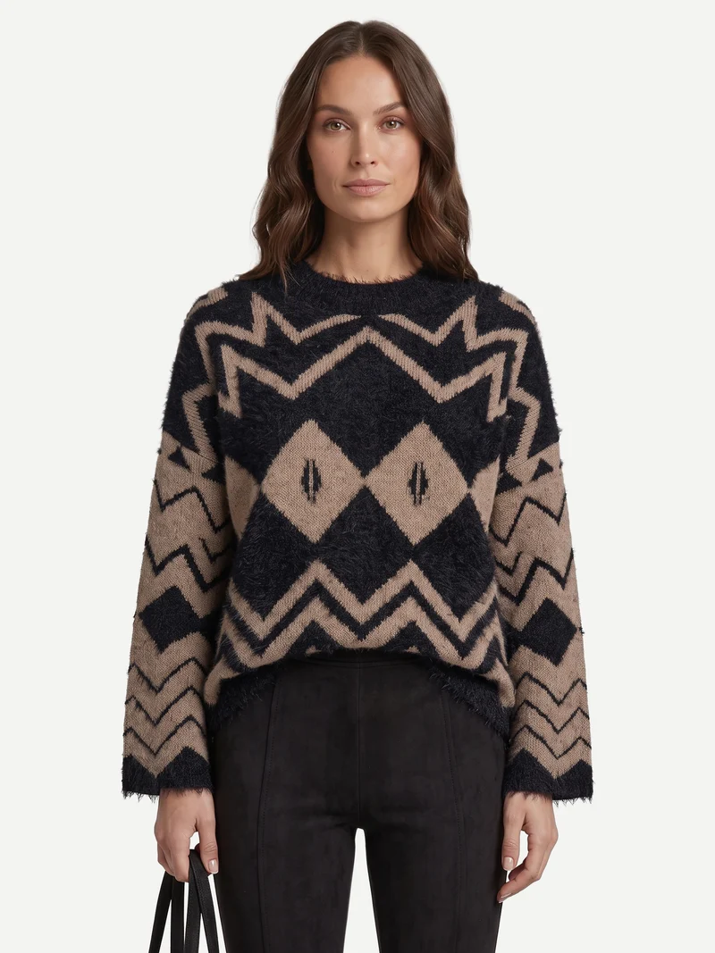 FIORA Strickbluse - Cigar mix