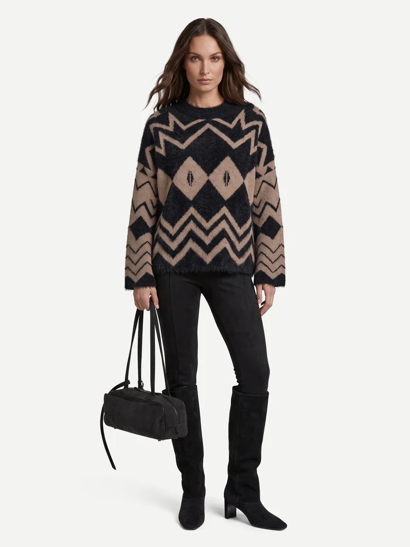 FIORA Strickbluse - Cigar mix