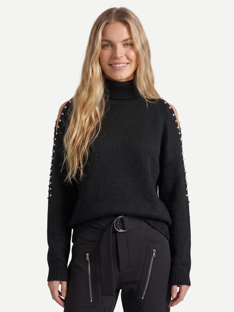 FIORA Strickbluse - Schwarz