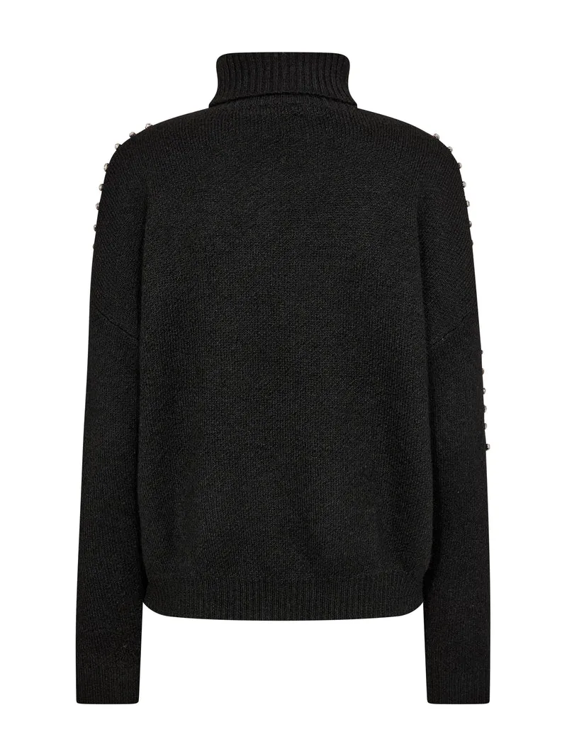 FIORA Strickbluse - Schwarz