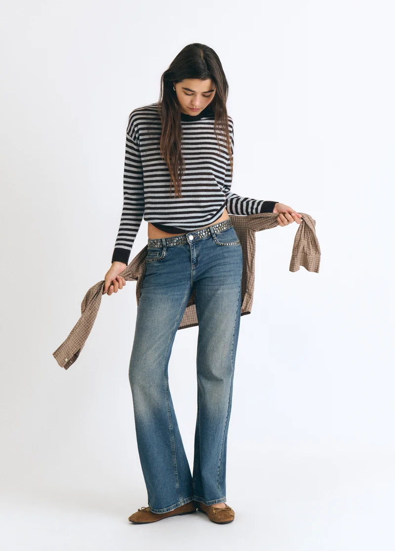 Striped crew-neck sweater