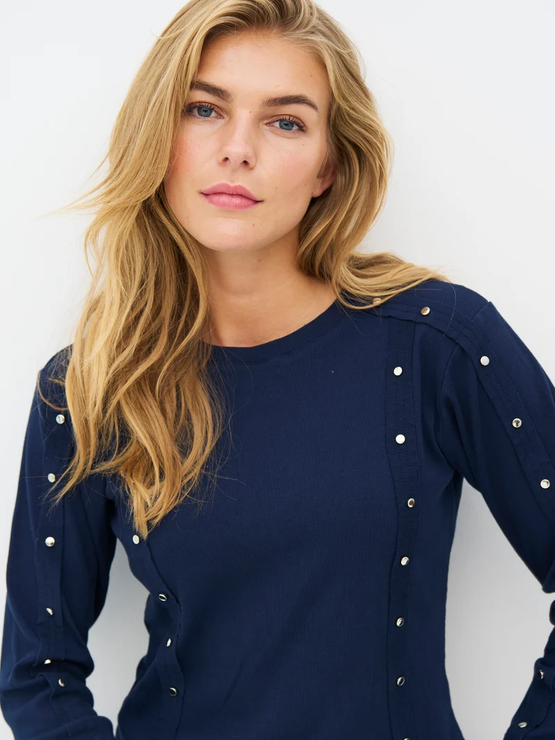ERIN Langarm-T-Shirt - Navy