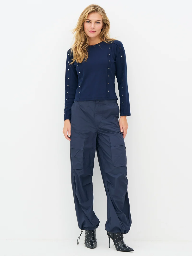 ERIN Langarm-T-Shirt - Navy