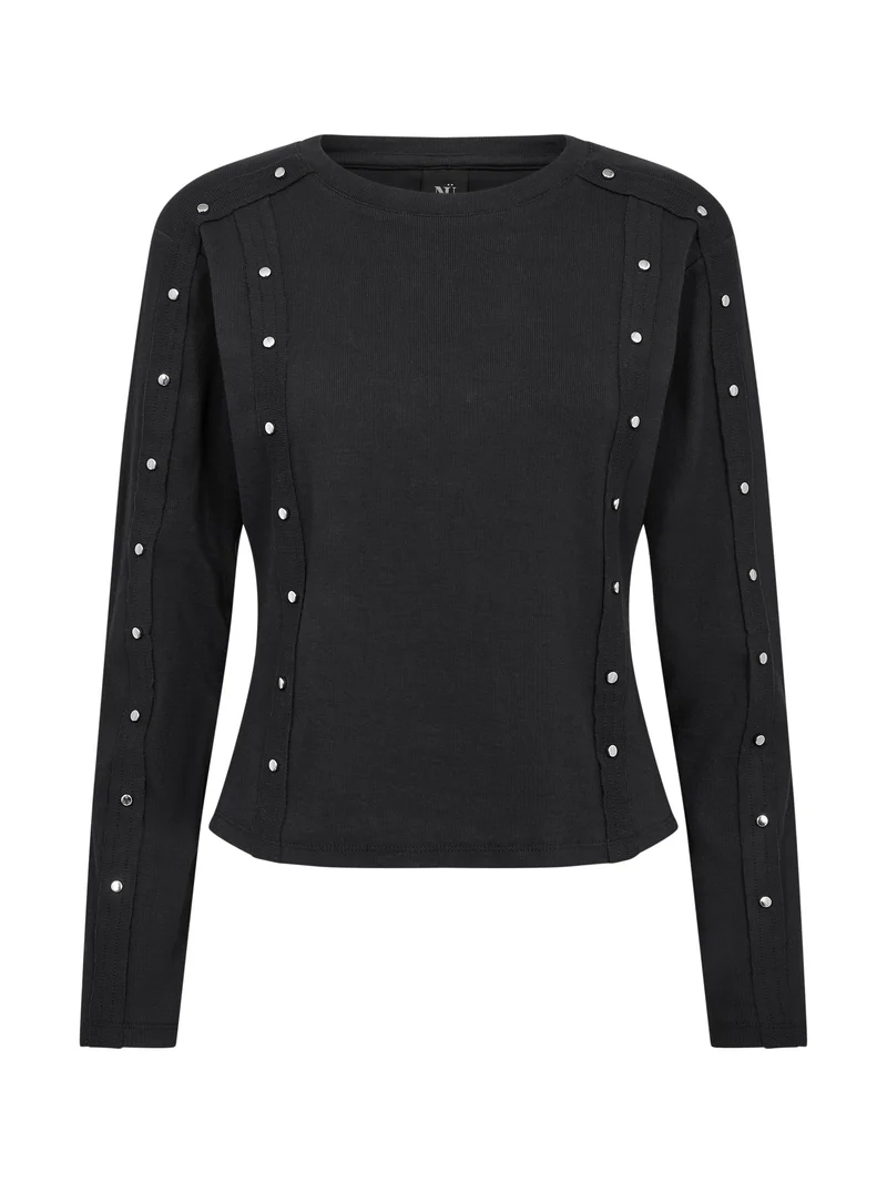 ERIN Langarm-T-Shirt - Schwarz