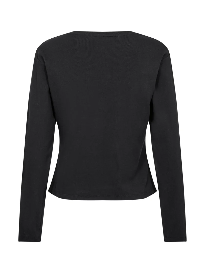 ERIN Langarm-T-Shirt - Schwarz