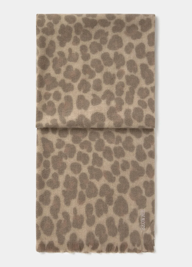 Thin animal-print scarf