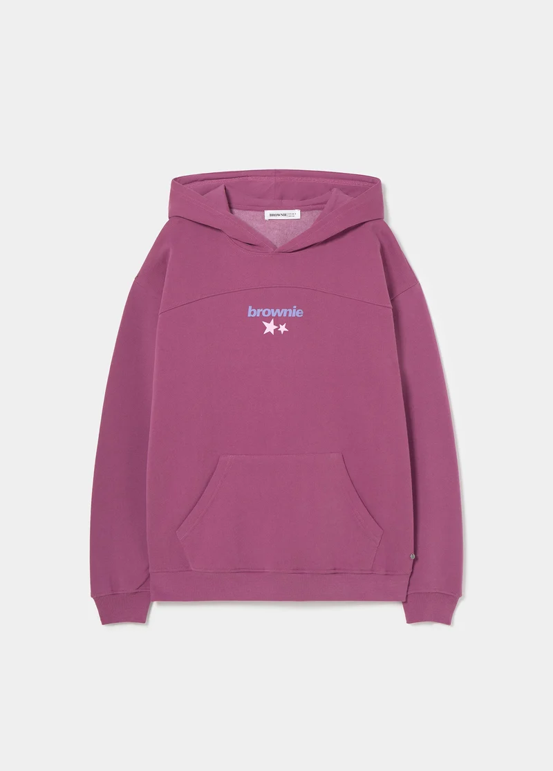 Star-print hooded sweatshirt