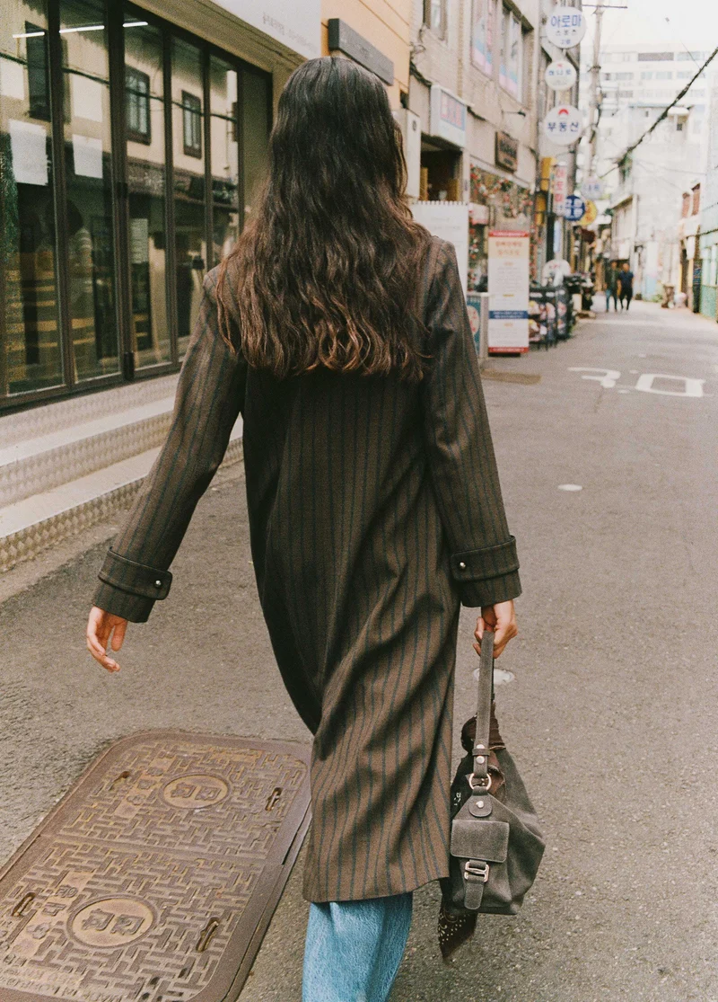 Long striped vest coat