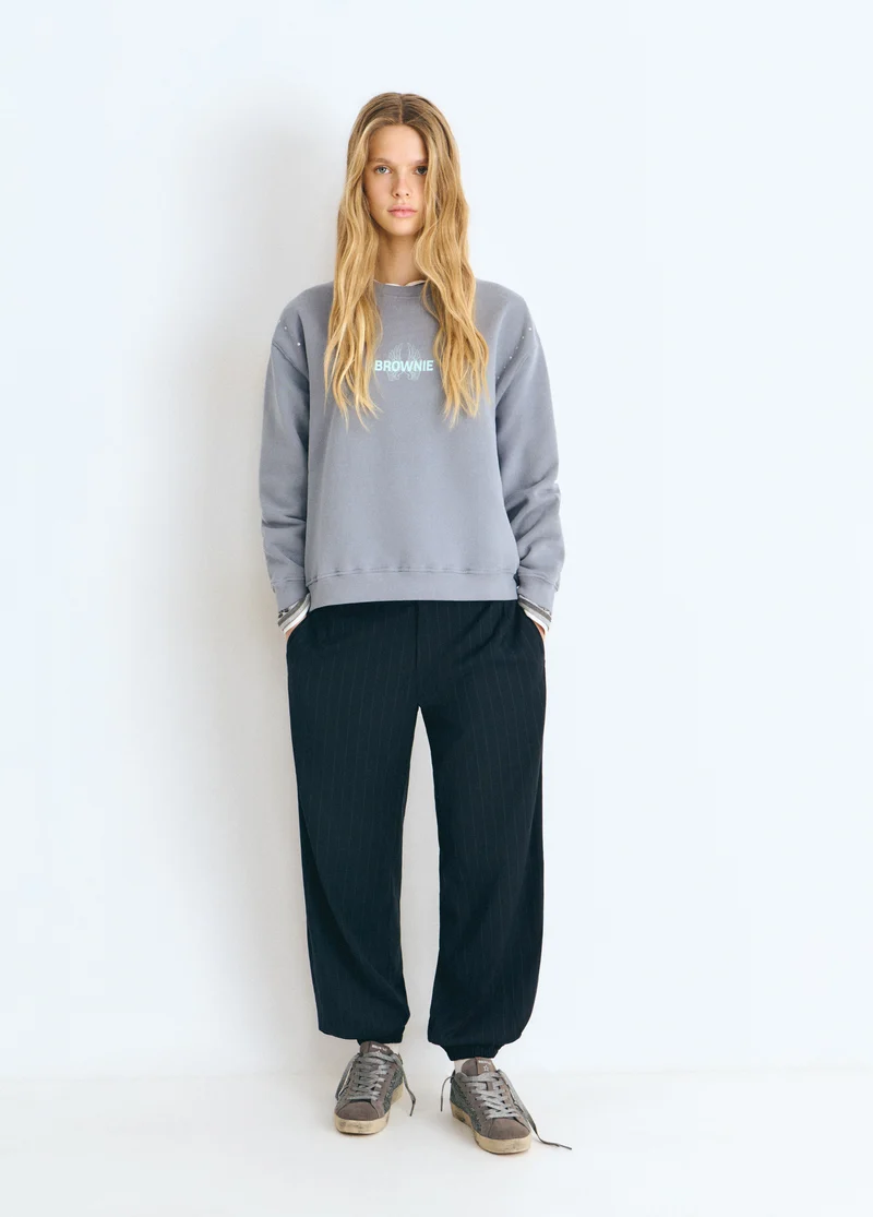 Glitter wings print sweatshirt