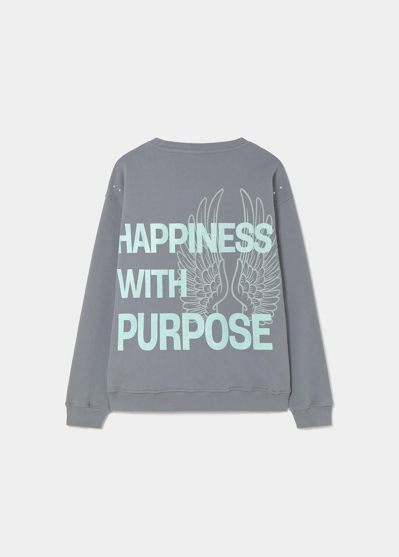 Glitter wings print sweatshirt