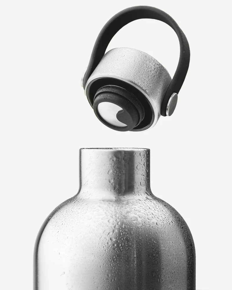Edelstahl Trinkflasche 1000 ml Schwarz