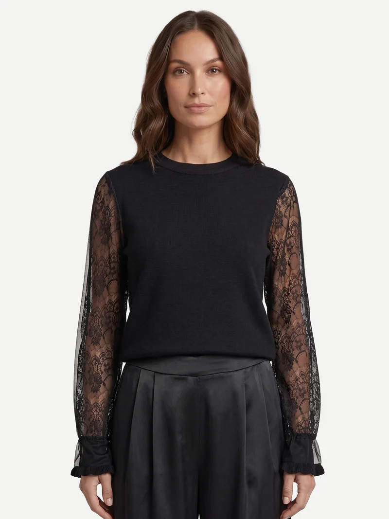 FIE Strickbluse - Schwarz