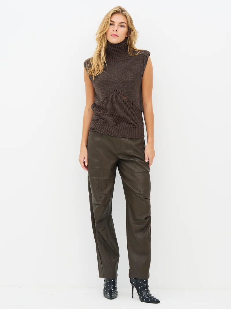 EVALINA Strickweste - Brown