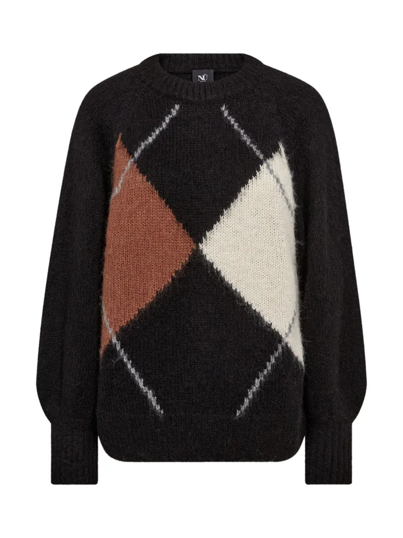 EVA Blouse Knit - Schwarz mix