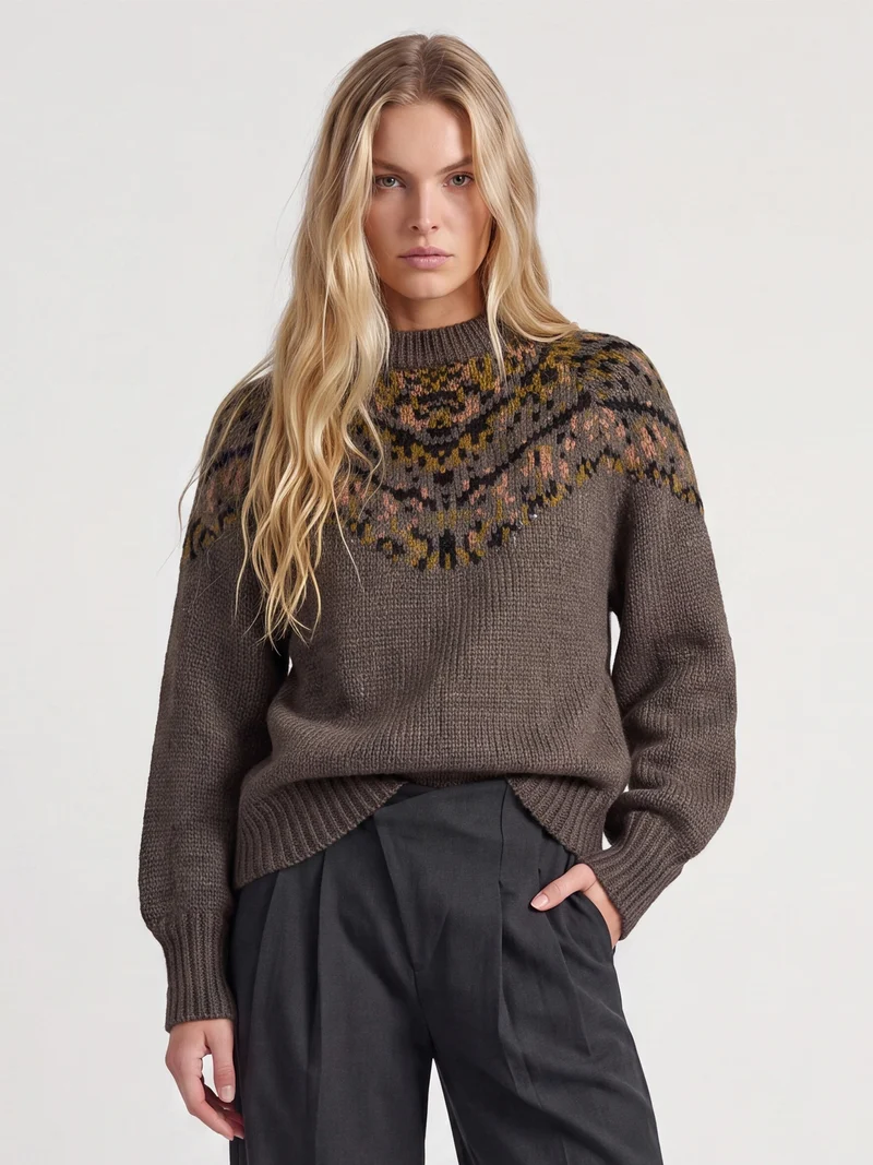 EVA Strickbluse - Brown Mix