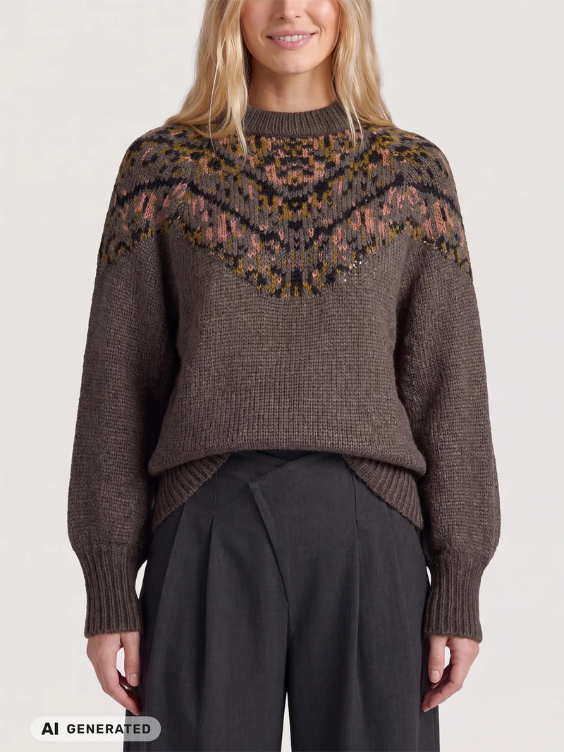 EVA Strickbluse - Brown Mix