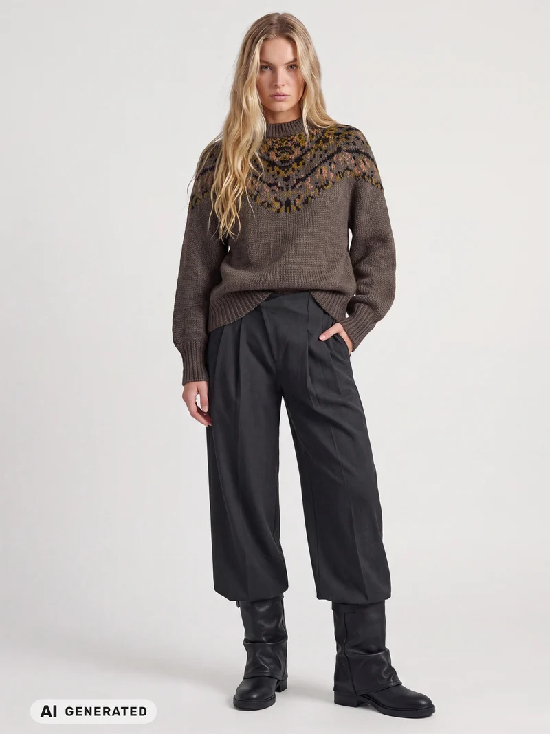 EVA Strickbluse - Brown Mix