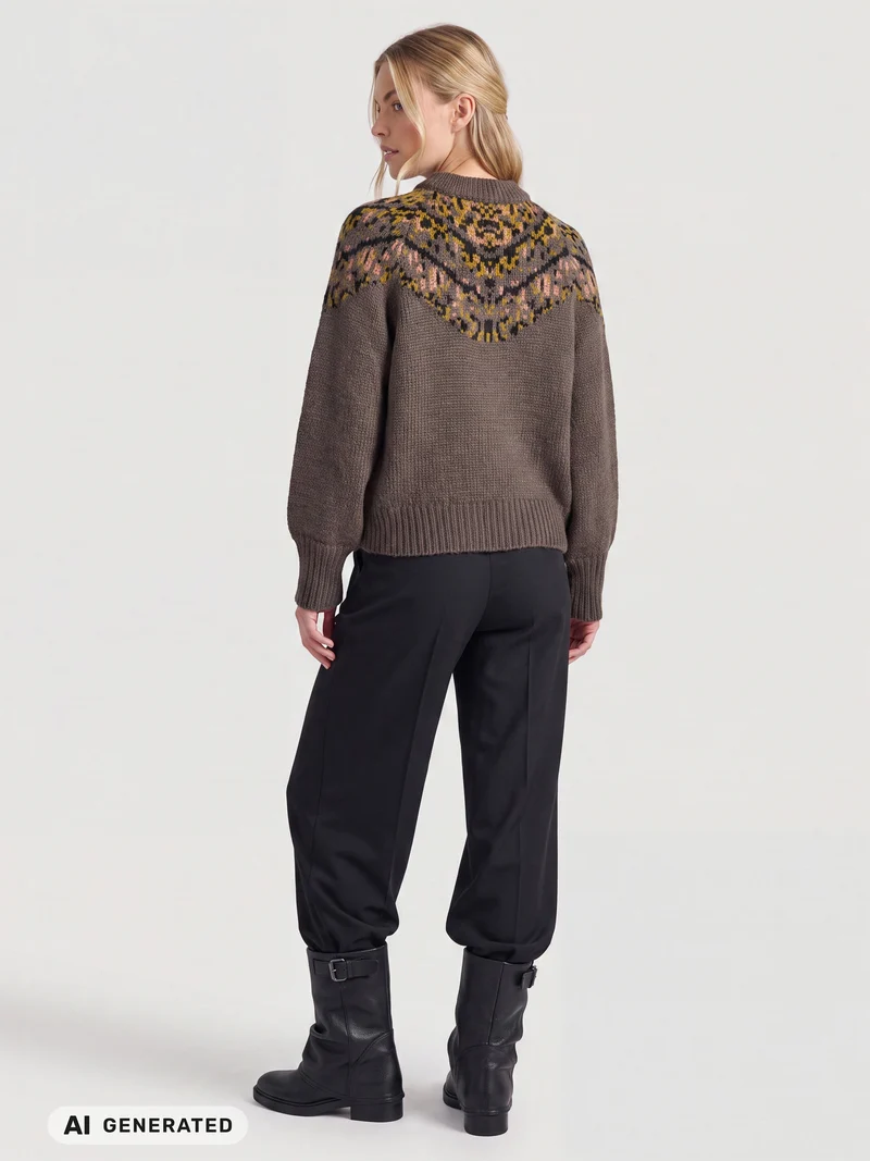 EVA Strickbluse - Brown Mix