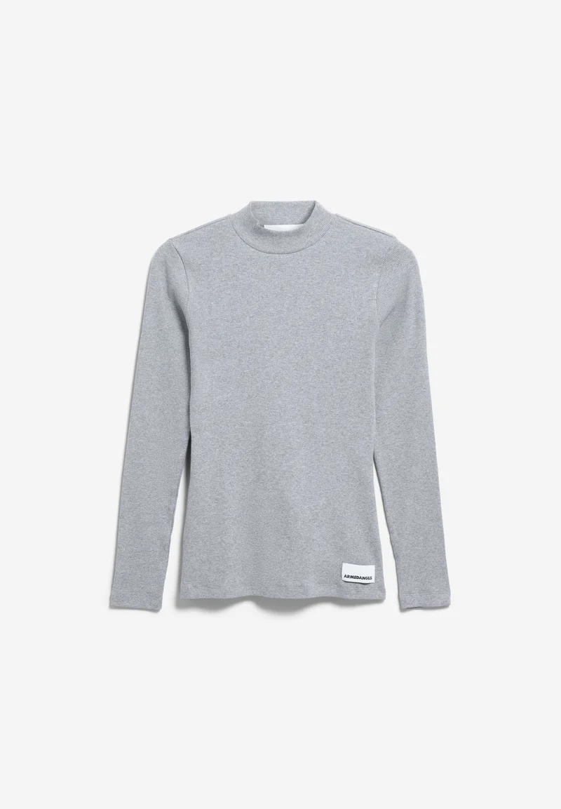 FATIMAARA RIPP-LANGARMSHIRT | silver melange