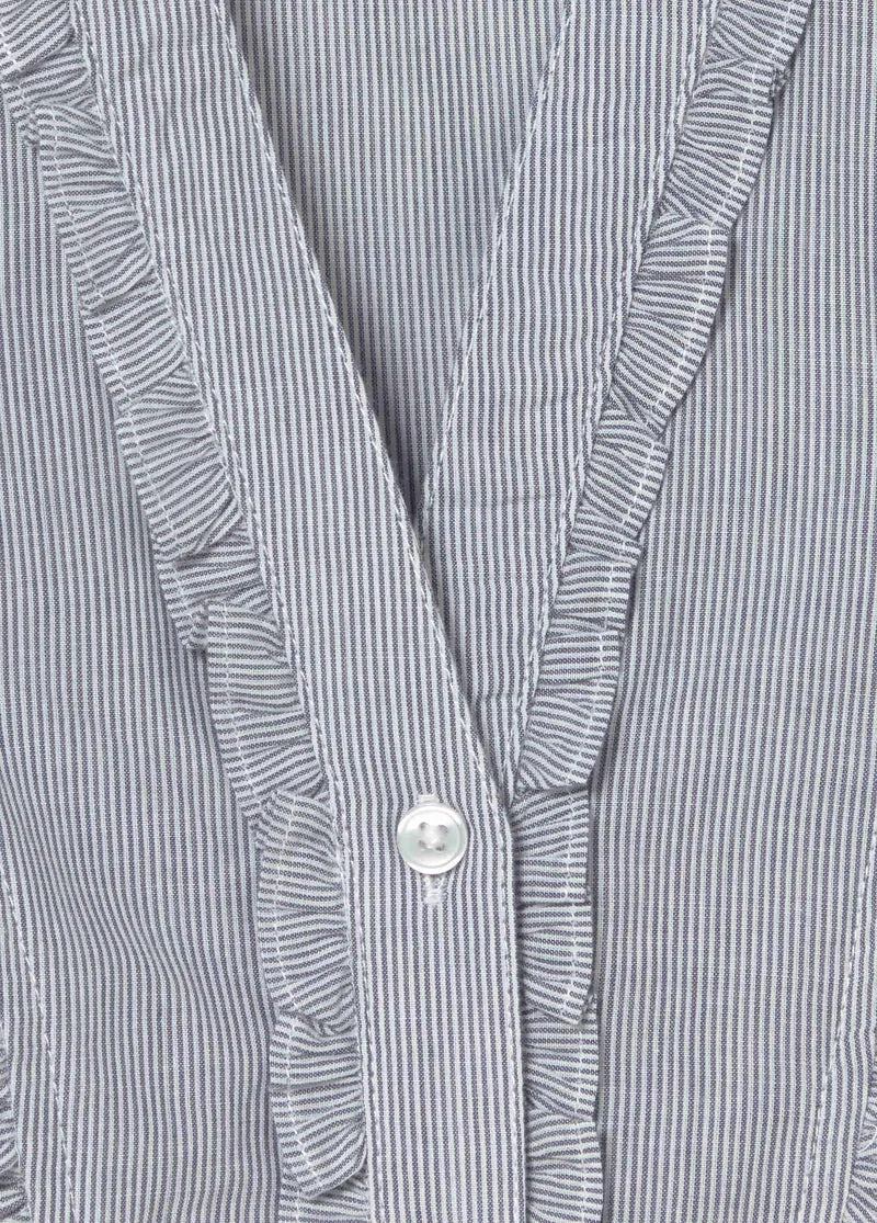 Short-sleeve striped blouse