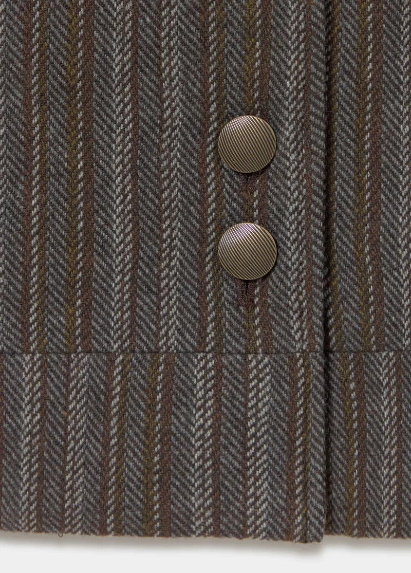 Striped button-up wool jacket