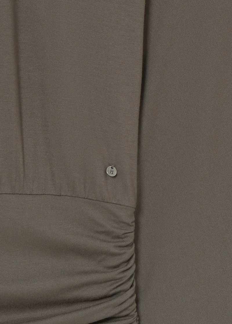 Viscose T-shirt with gathered hem