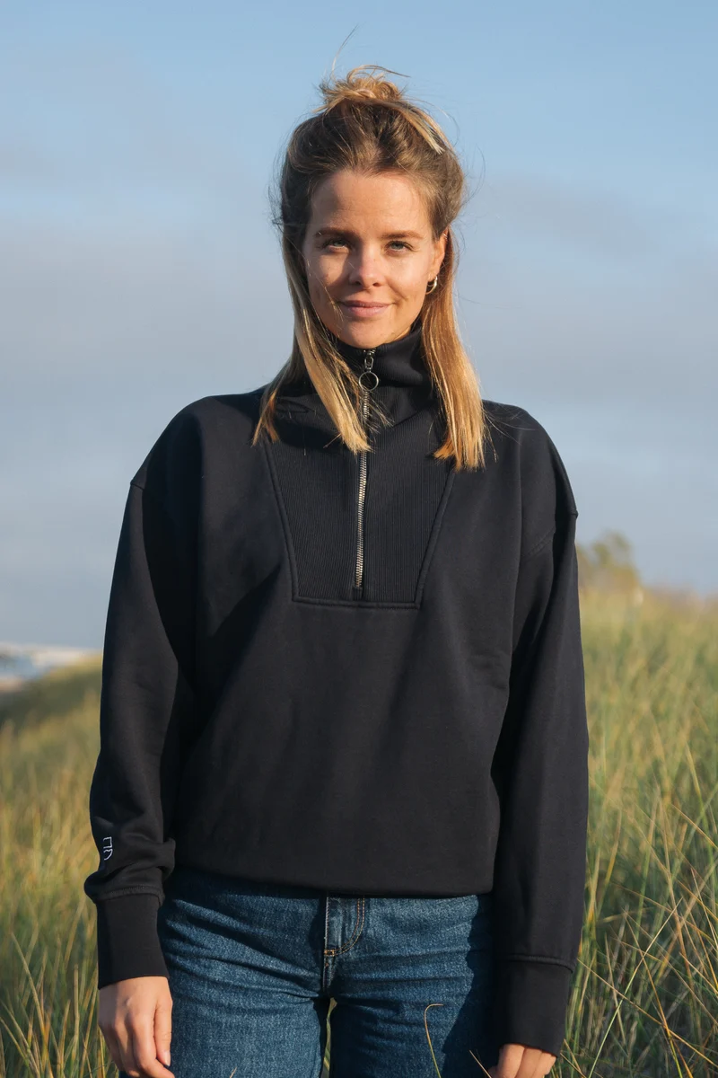 Half-Zip Sweater Brit Dunkelblau