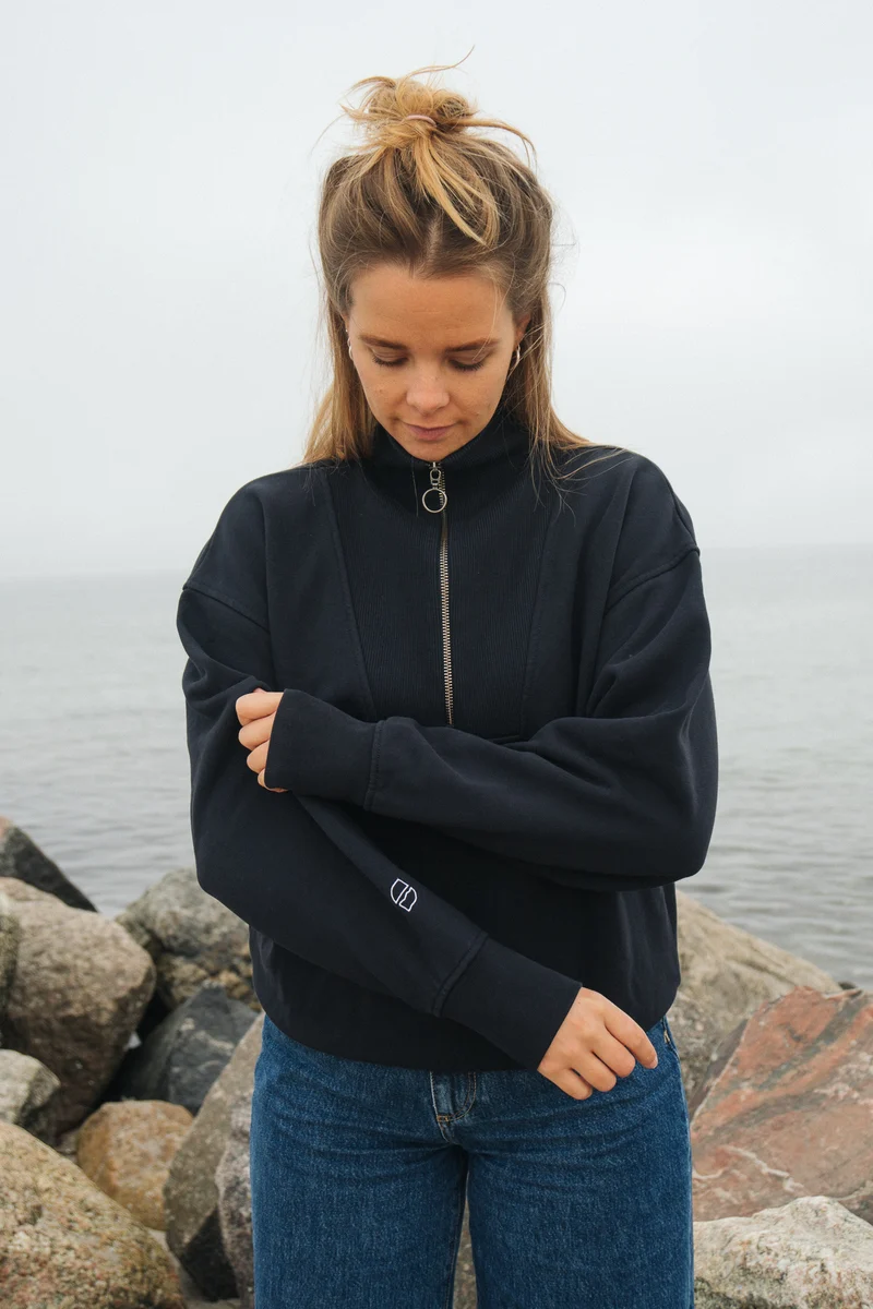 Half-Zip Sweater Brit Dunkelblau