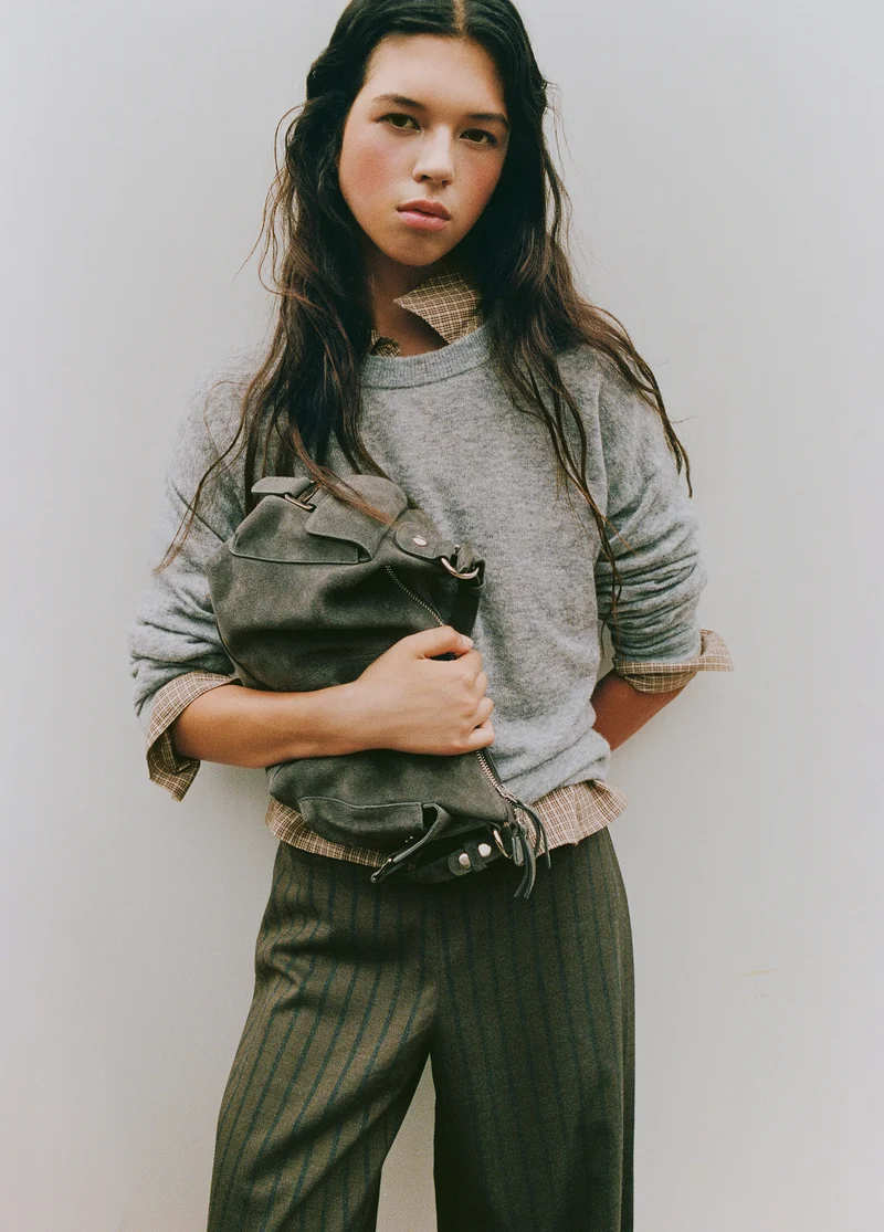 Wide waistband striped pants