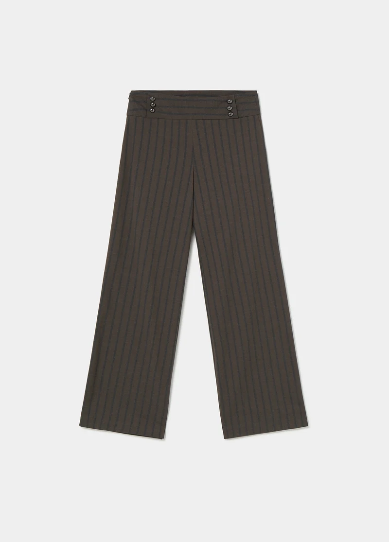 Wide waistband striped pants