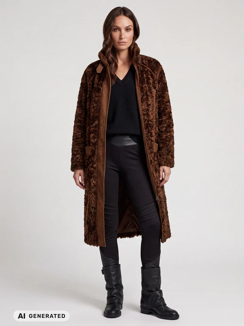EILEEN Jacke lang - Caramel