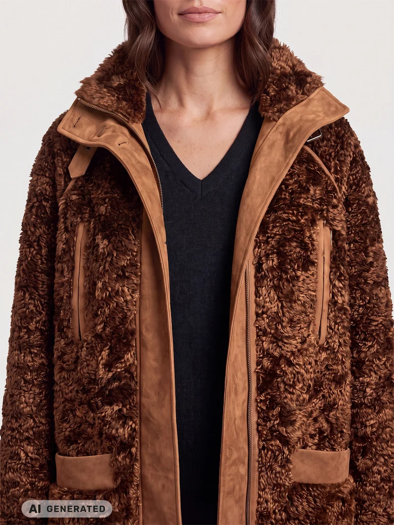 EILEEN Jacke lang - Caramel