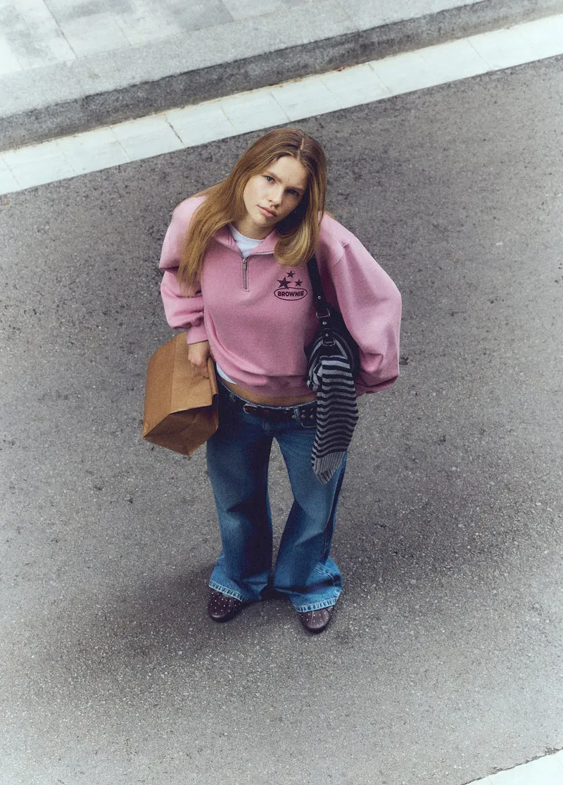 Printed zip-up sweatshirt